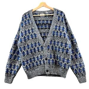 Vintage Sostanza Fashion Police Mens Size XL Knit Cardigan Sweater V Neck‎